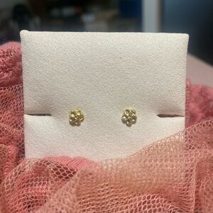 Gold Flower Stud Earrings